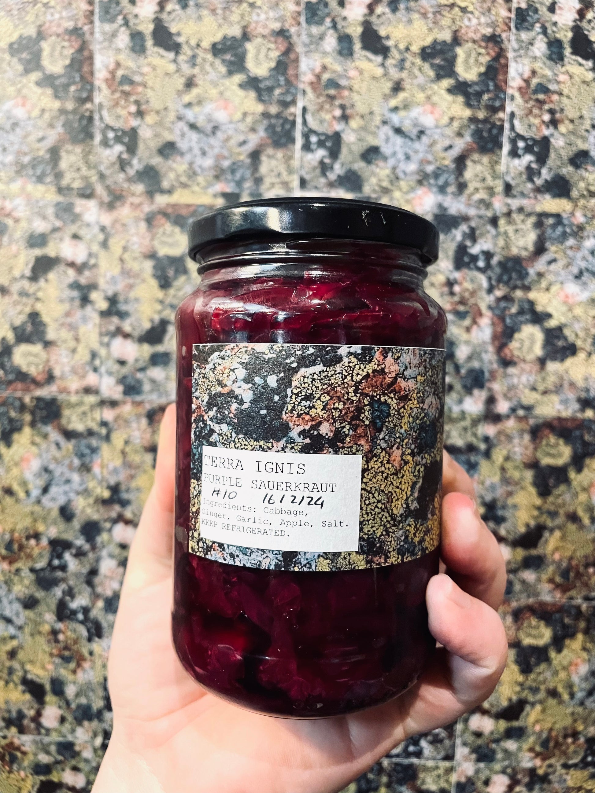 jar of purple sauerkraut
